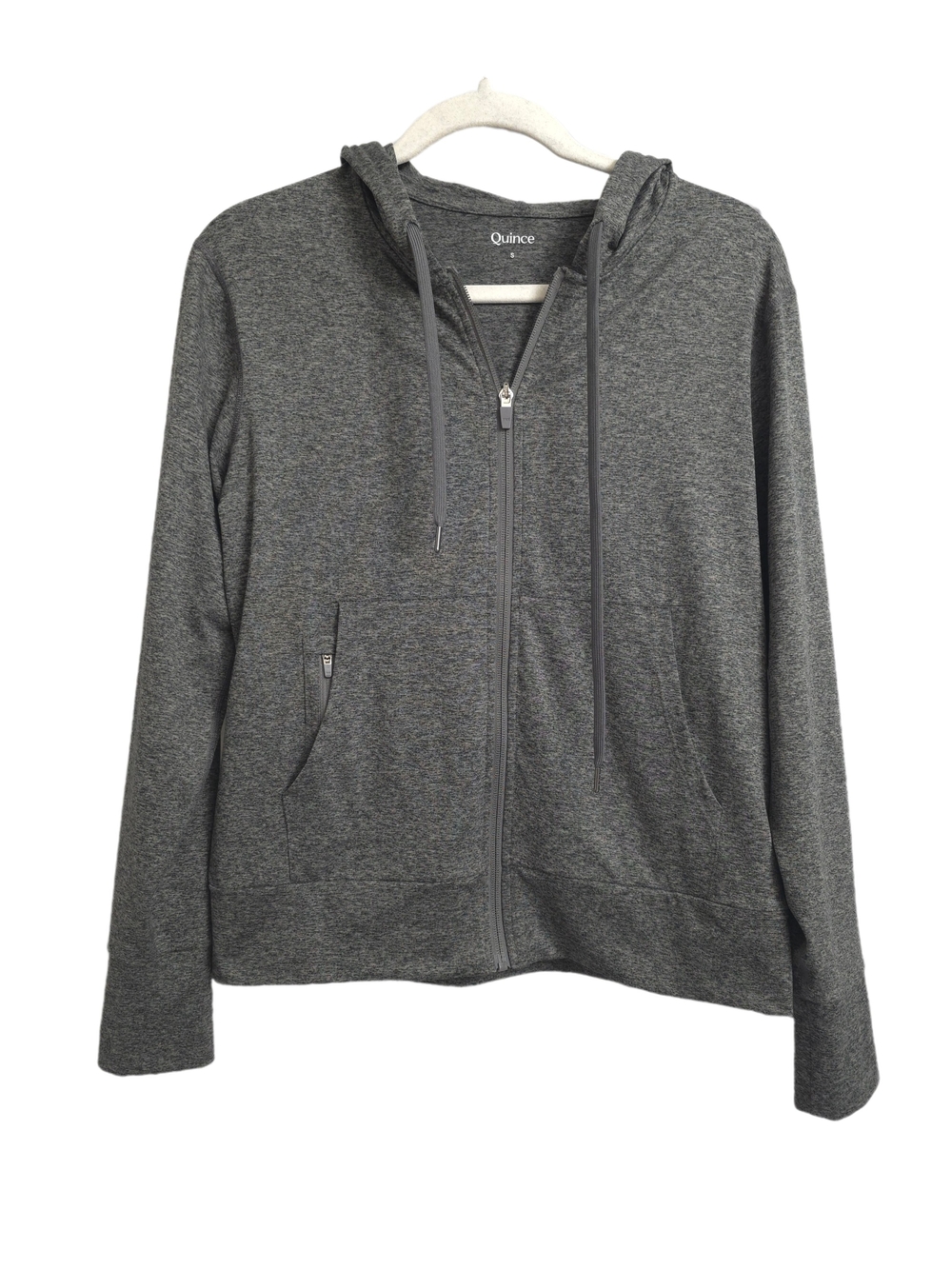 Quince Women's Flowknit Full-Zip Hoodie In Heathered Gray Size Small